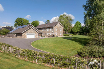 Grand gîte de luxe à Bütgenbach pour 26 personnes avec piscine, wellness, billard, cabane et jeux extérieurs